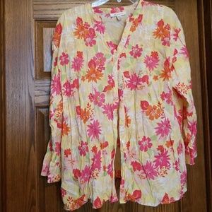 Floral scrunched long sleeved shirt